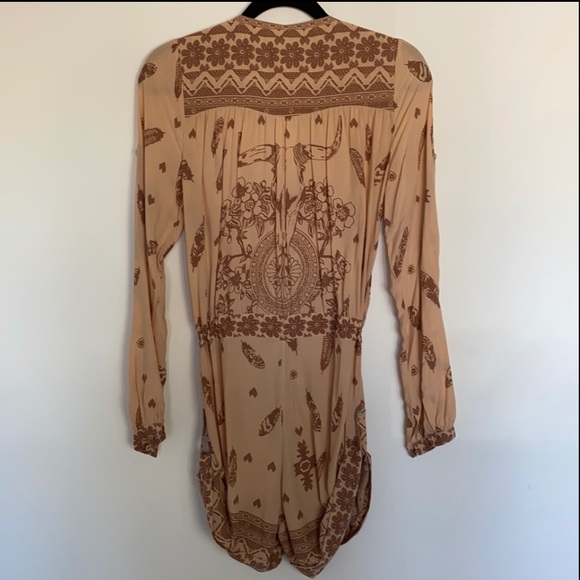 Spell Design- Skull tribe jumpsuit in Nutmeg - Picture 5 of 6